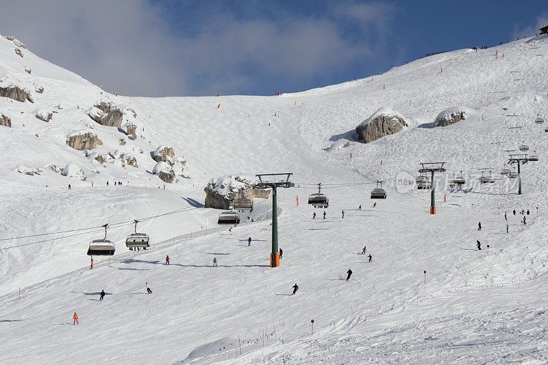 滑雪胜地Belvedere在Val di Fassa, Dolomites